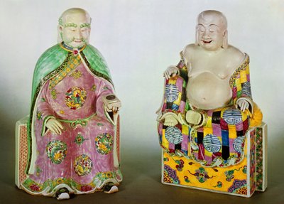 Twee figuren van Boeddha, Chien Lung periode (1736-95) door Chinese School